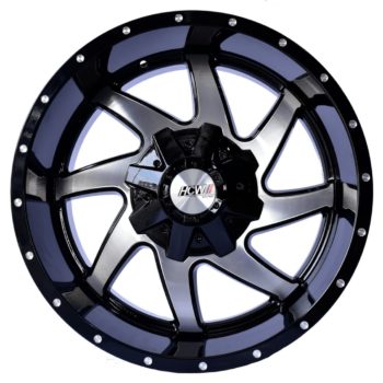 Aros 20X10 8X165/8X180 ET 24 CB 125.2 Black machine face + millied ketters - Camioneta